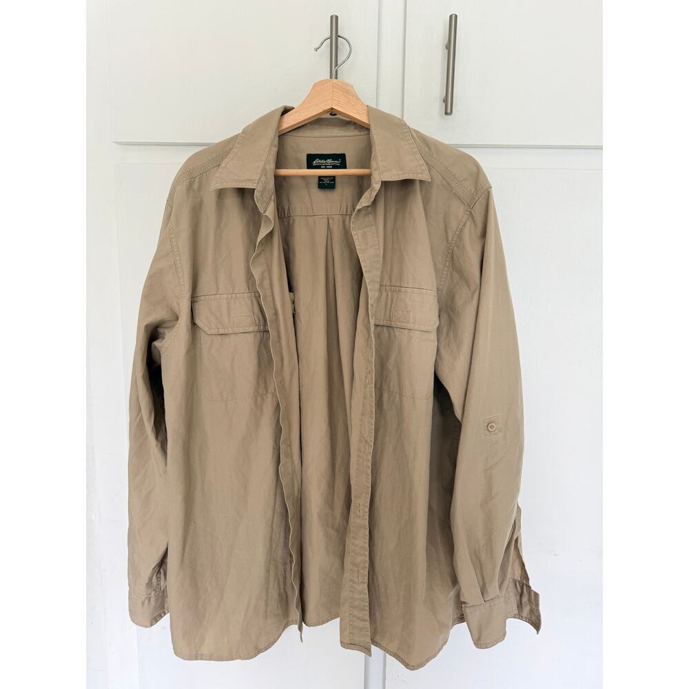 Mens Vintage Eddie Bauer 100% Cotton Size Large Y2K Mens Gorpcore Workwear